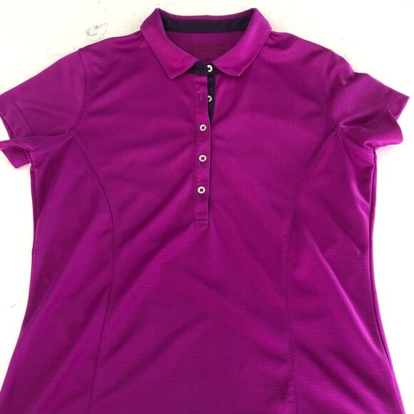 Sunice Athletic SS 5 Button Fitted Polyester Polo Golf Shirt Purple Sz S - Picture 3 of 11